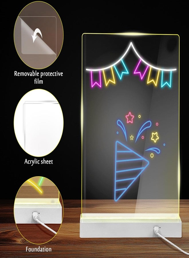 لوحة رسائل مضيئة بإضاءة ليلية LED قابلة للتخصيص مع قلم قابل للمسح، لوحة مذكرات مضيئة للغرفة، ديكور منزلي ومكتبي للنساء والرجال في عيد الأم، عيد الأب، أعياد الميلاد والذكرى السنوية - Image 4